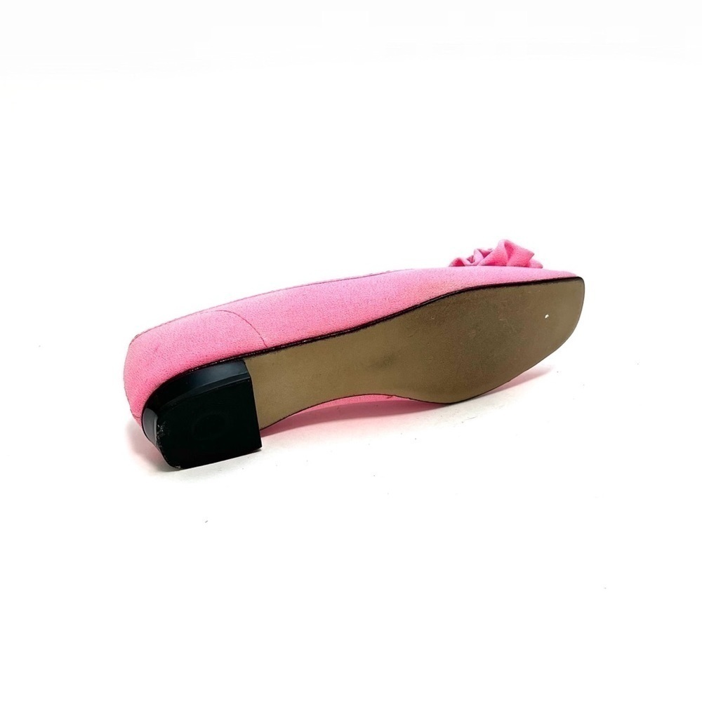 Vintage 1960s vegan pink fabric rosette flats - Picture 8 of 9